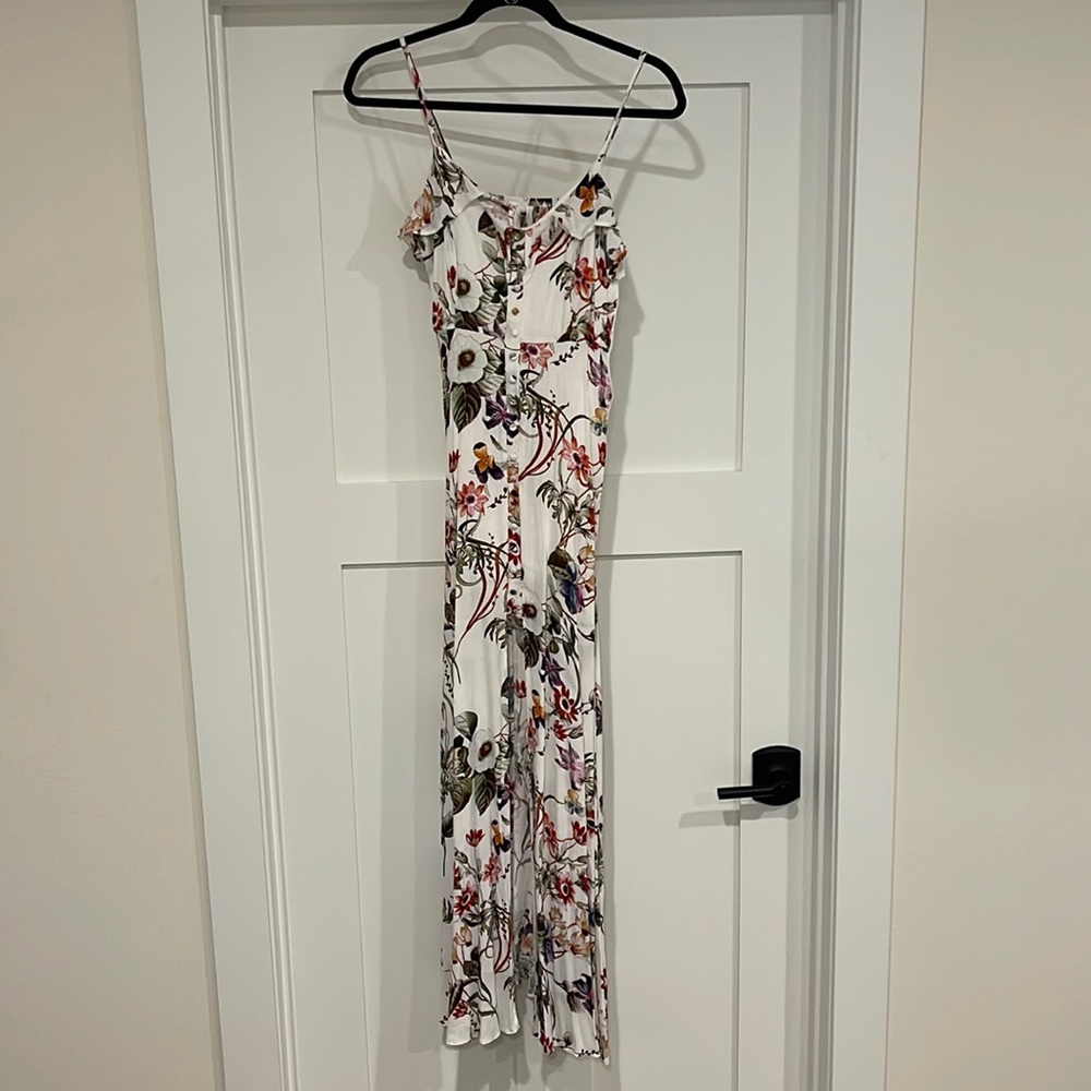 Lulus Cream Floral Dress